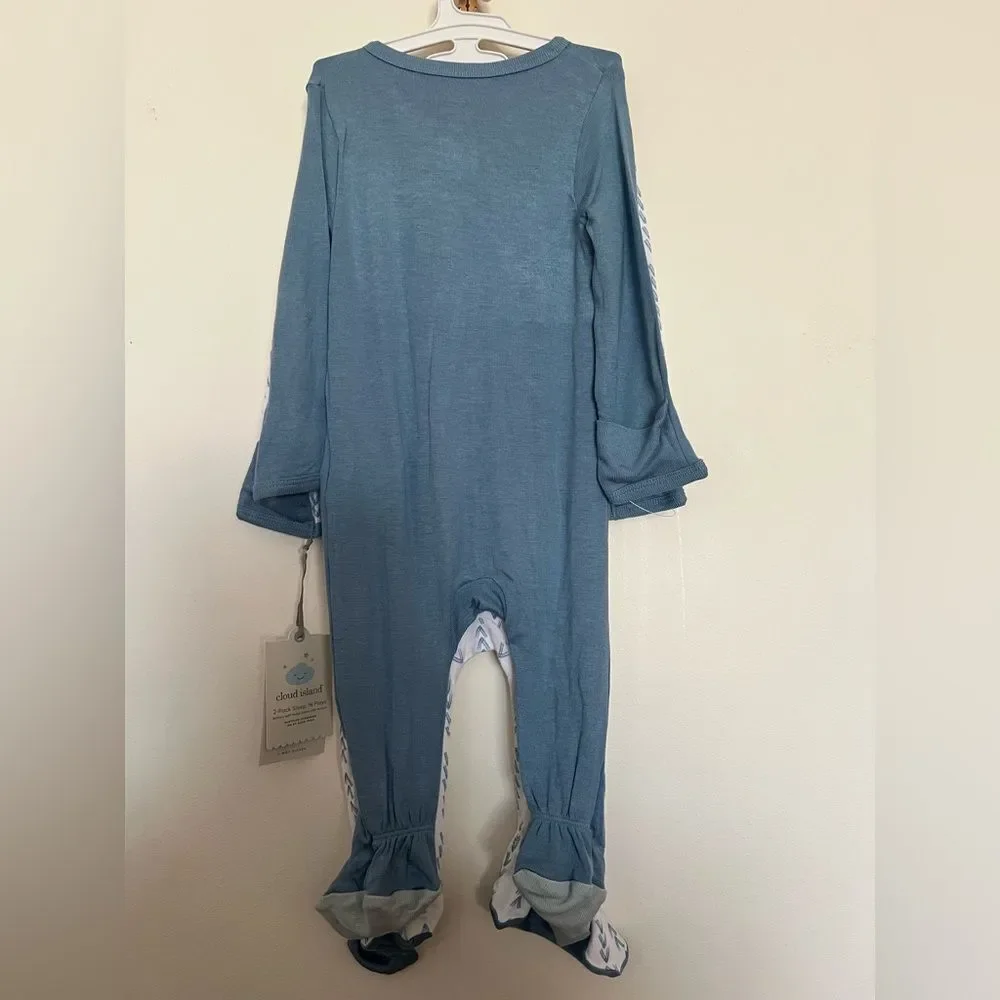 Cloud Island Gray and Cream Baby Sleepers